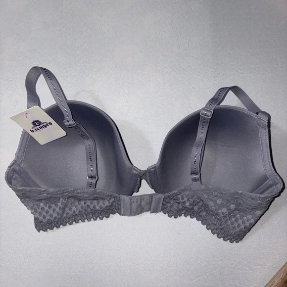 B.Tempt’d Gray Women's “Tied in Dots” Underwire Bra – 36D – Style 953228 - Picture 3 of 5